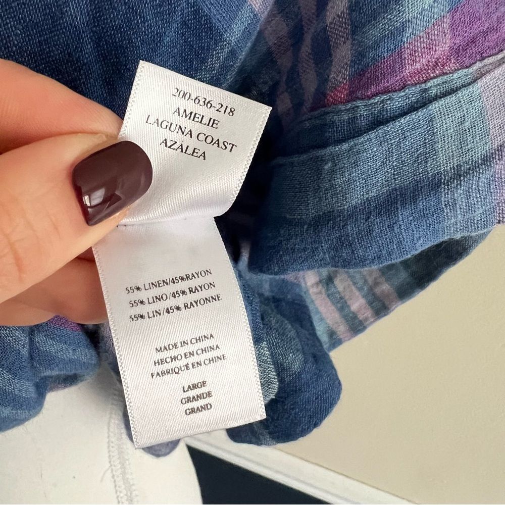 Rails Amelie Plaid Tie Front Button Down Shirt Si… - image 6